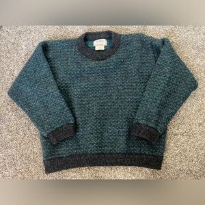 Ladies Vintage LL Bean Fisherman Birdseye Norwegian Wool Blend Sweater Size L